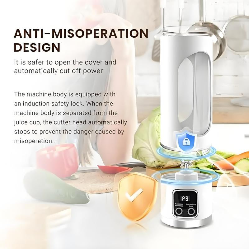 【Tiktok Top Seller】Digital Multimode Juicer Blender - Smart LED Display, Usb Rechargeable, Diet-Friendly, Leak Proof Design for Smoothies Liquid Diet Shakes Fresh Juice & Baby Food, Juicer Machine for Home & Travel, Kitchen Gadgets, Christmas Gifts