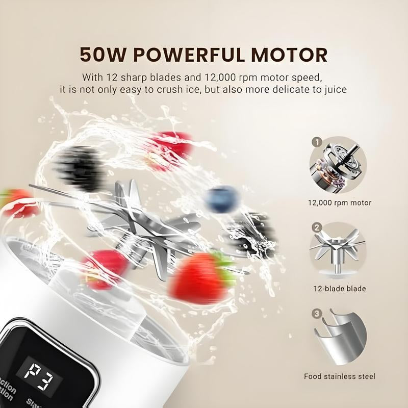 【Tiktok Top Seller】Digital Multimode Juicer Blender - Smart LED Display, Usb Rechargeable, Diet-Friendly, Leak Proof Design for Smoothies Liquid Diet Shakes Fresh Juice & Baby Food, Juicer Machine for Home & Travel, Kitchen Gadgets, Christmas Gifts