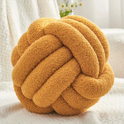 1Pc round Knot Throw Pillow Home Decorative Ball Pillow Soft,Knot Pillow Ball, Knotted Pillow for Living Room Bed Couch Sofa