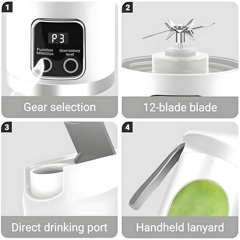 【Tiktok Top Seller】Digital Multimode Juicer Blender - Smart LED Display, Usb Rechargeable, Diet-Friendly, Leak Proof Design for Smoothies Liquid Diet Shakes Fresh Juice & Baby Food, Juicer Machine for Home & Travel, Kitchen Gadgets, Christmas Gifts