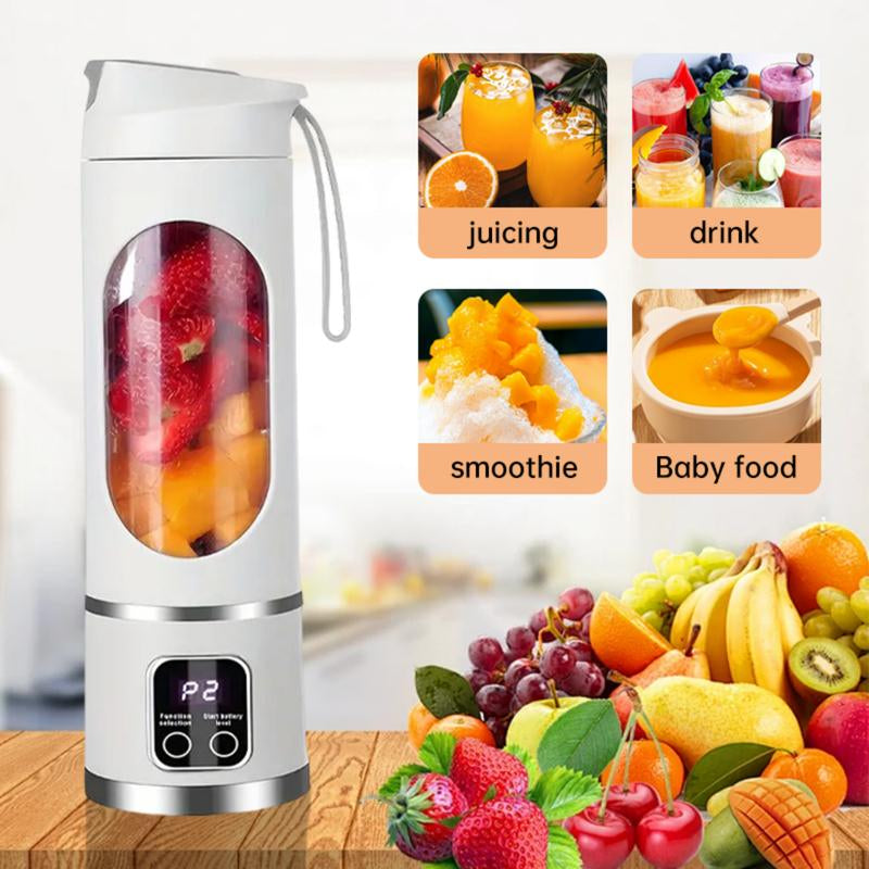 【Tiktok Top Seller】Digital Multimode Juicer Blender - Smart LED Display, Usb Rechargeable, Diet-Friendly, Leak Proof Design for Smoothies Liquid Diet Shakes Fresh Juice & Baby Food, Juicer Machine for Home & Travel, Kitchen Gadgets, Christmas Gifts